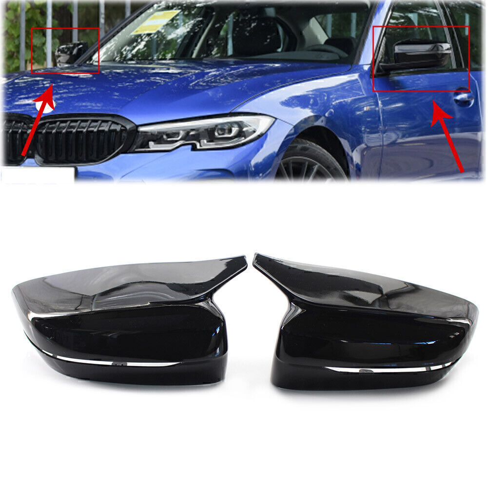 M Style Rearview Side Mirror Cover For BMW G30/G31/G38 5 Series 2017-2021 Black