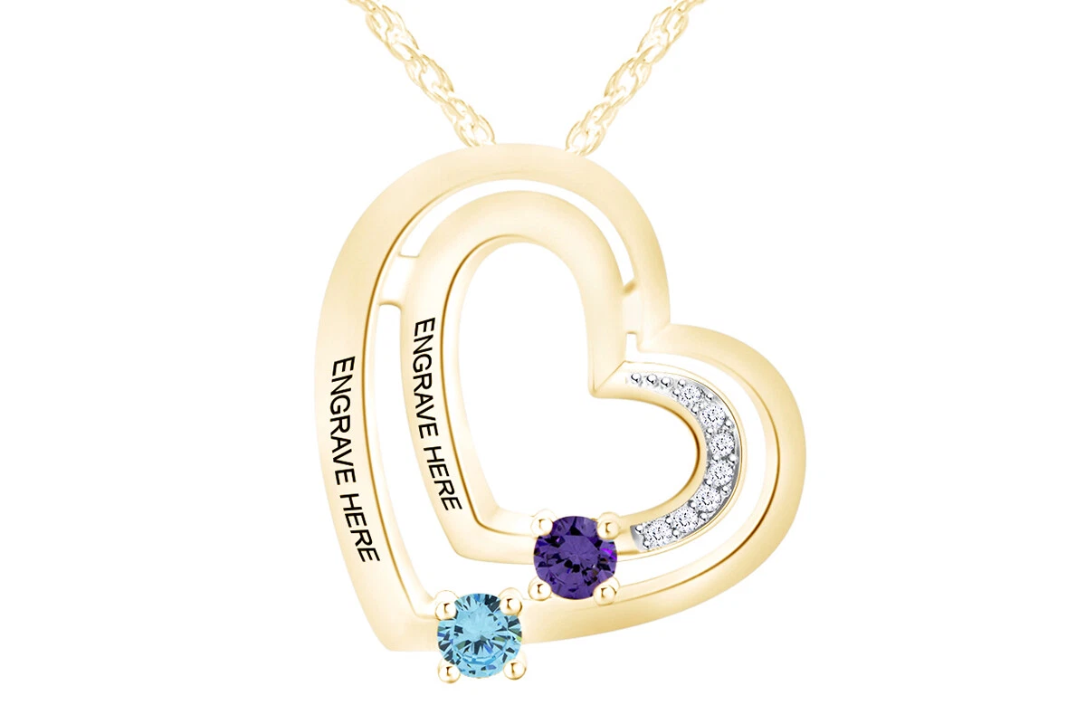 Mother daughter hotsell necklace birthstone