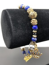 8.5 Lapis Lazuli 18K Gold Plated Toggle Clasp Bracelet 1 Of A Kind P19