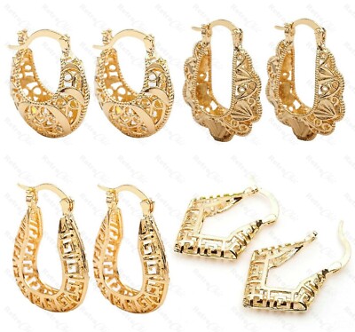 Große Creolen, Statement, Vintage Ohrringe, Gold Ohrringe, Boho