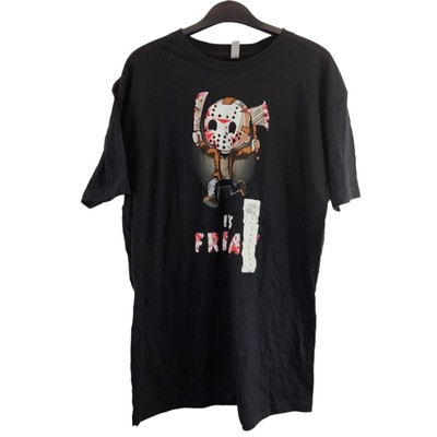 Teeturtle Herren T-Shirt Schwarz Freitag der 13. Rundhals Kurzarm Gr. Large