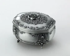 ROMANTIC OCTAGON TRINKET  TIN ALLOY MUSIC BOX : ♫ STAND BY ME @ BEN E KING ♫