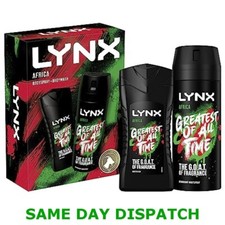 LYNX Africa Duo Body Spray Gift Set Body Wash and Deodorant perfect for his dai