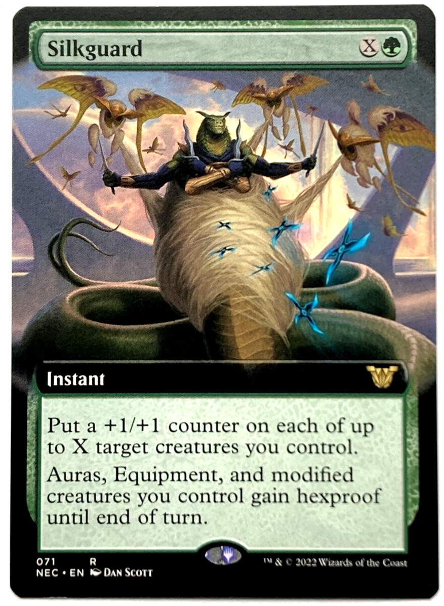 MTG Silkguard *EXTENDED ART* Commander: Kamigawa: Neon Dynasty 071 Pack Fresh