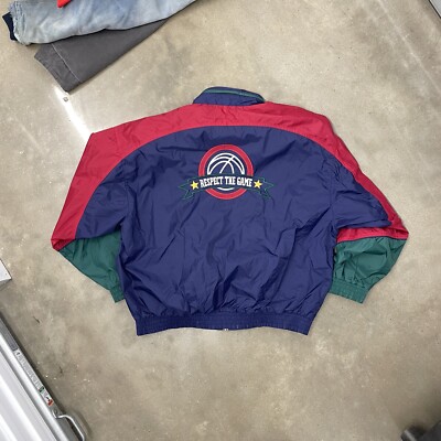 90’s Nike nylon jacket tec basketball Vintage Nike Basketball, Track Jacket Size 2XL 90s LS Spell