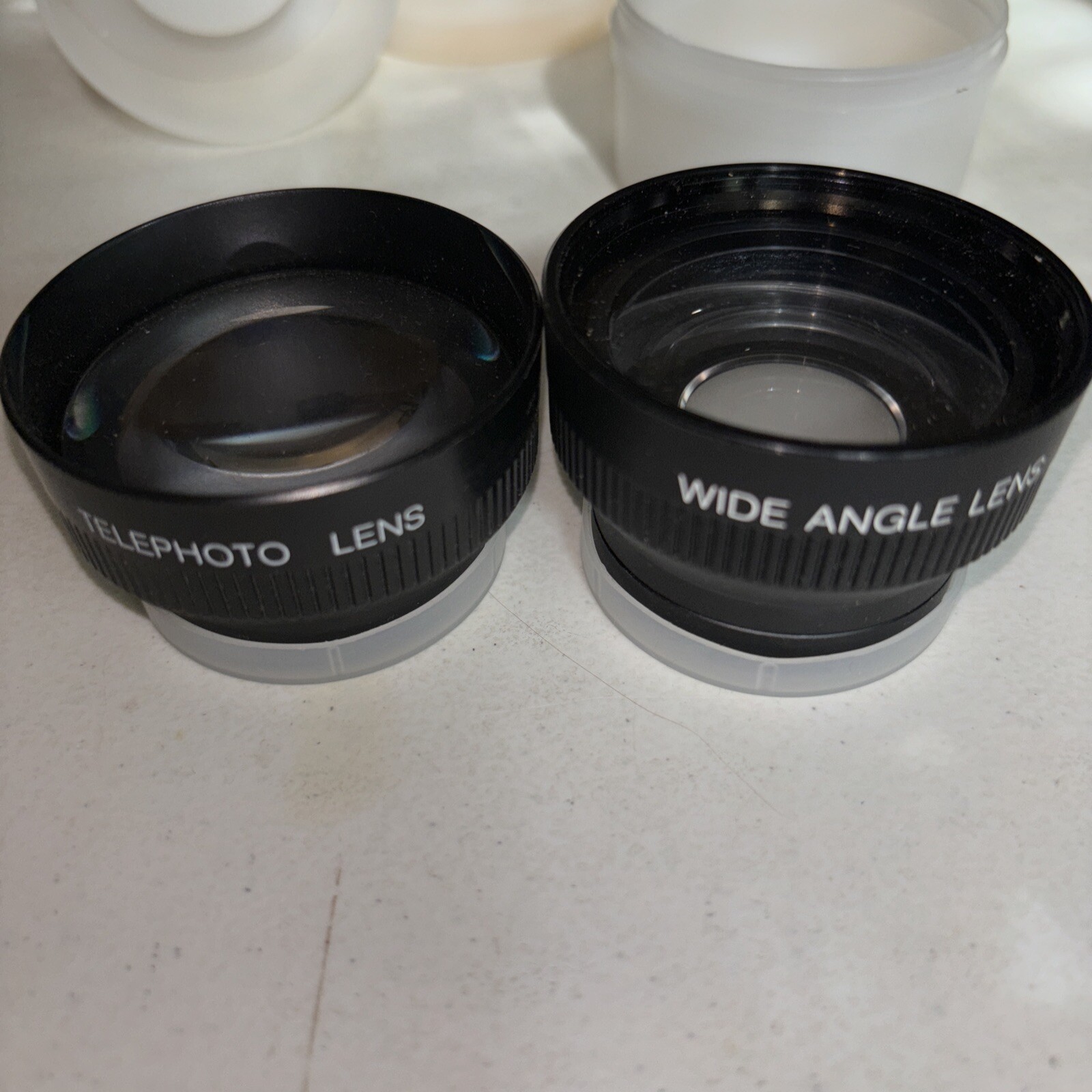 Camcorder Lens- Used Made In Japan Wide Angle Lens And Telephoto Lens-Need Clean-image