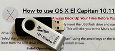 OS X 10.11 Bootable 16GB USB 3.0 w/Instructions | Overnight Shipment Available