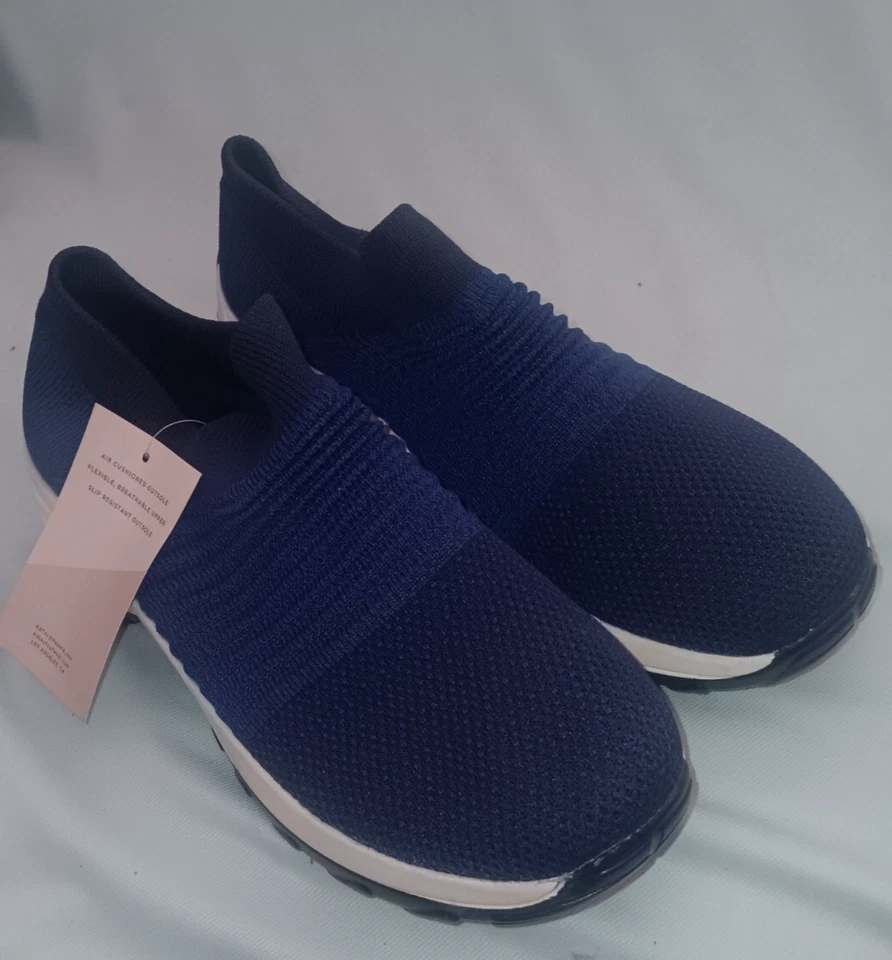 Zapato de Tenis Tecs Azul Blanco Sin Cordones/Nuevo Foto 3 de 4