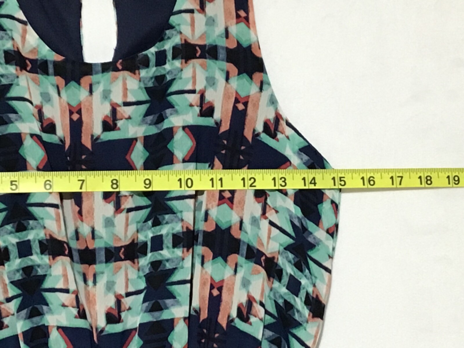 Maxi Dress One Clothing Size Small Blue Multicolor Geometric High Waist Beachy