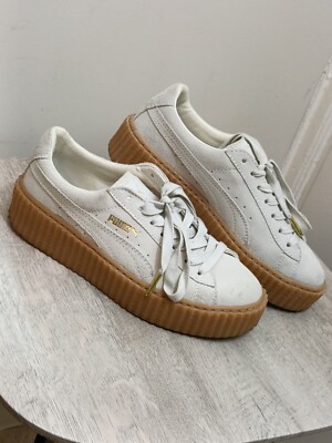 Puma Fenty by Rihanna Suede Creepers White Oatmeal/Gum Sole