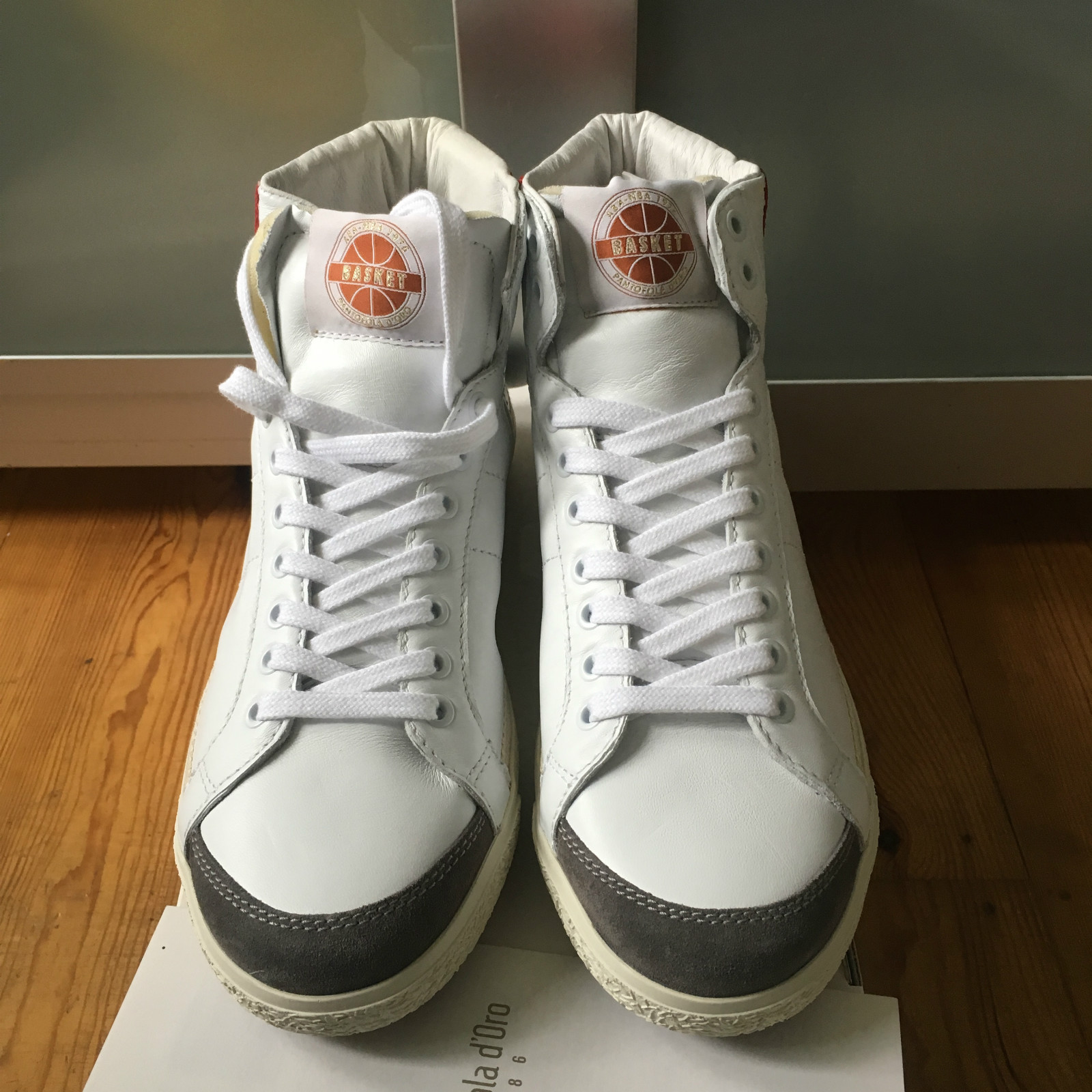 PANTOFOLA D’ORO Scarpe da ginnastica alte Pantofola d'Oro in pelle molto cool 11 cm 42 laurent celine