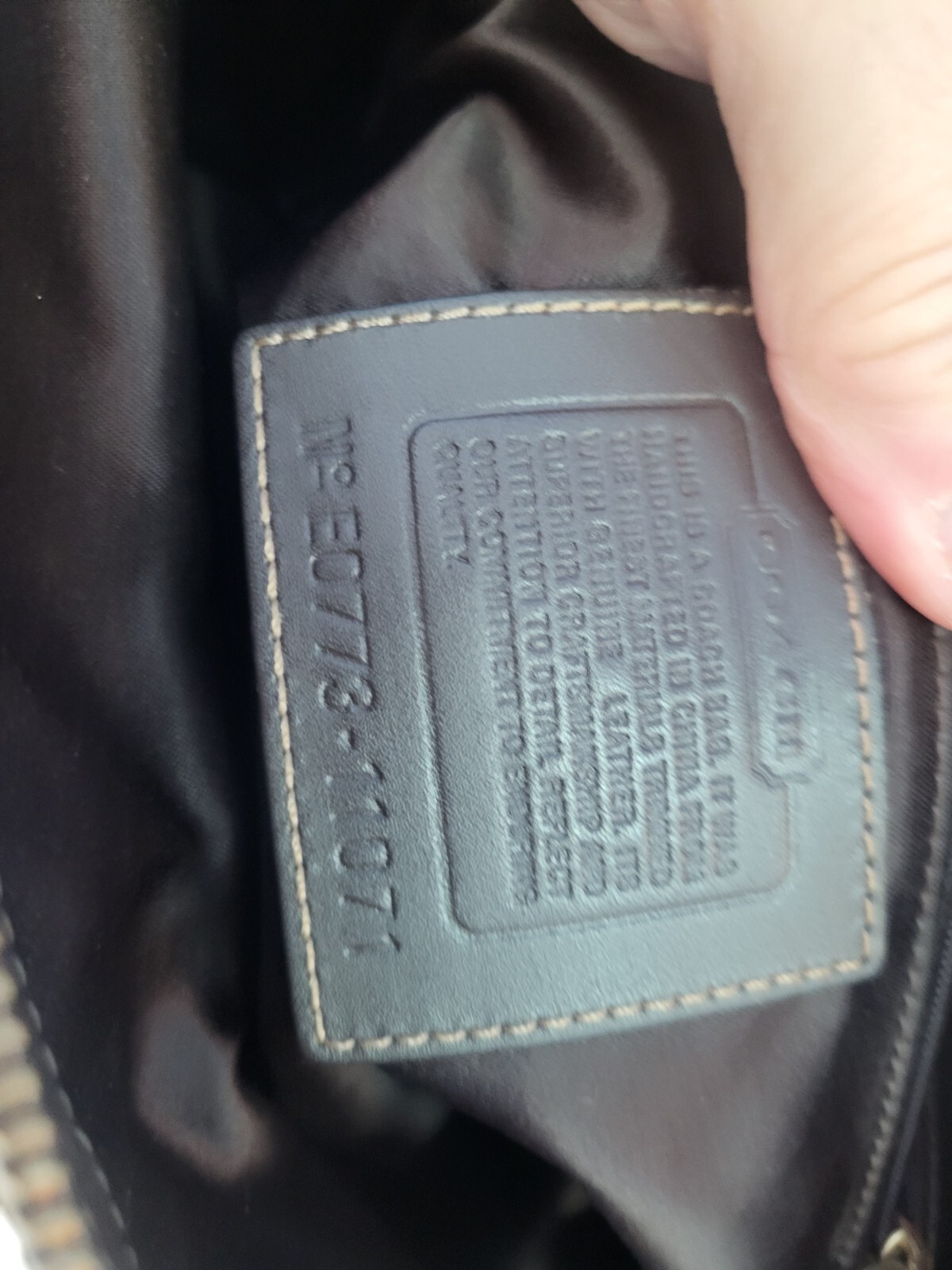 Authentic Coach Monogram Brown Leather Handbag To… - image 7