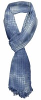 Tigertie Schal In Grau Jeansblau Gemustert Mit Kleinen Fransen - Gr. 180 X 50 Cm
