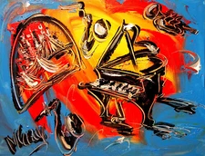 JAZZ   IMPRESSIONIST  ORIGINAL PAINTINGS BY KAZAV