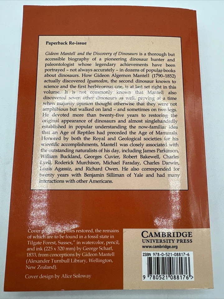 Gideon Mantell and the Discovery of Dinosaurs Dennis R Dean 2008 paperback Foto 2 de 4