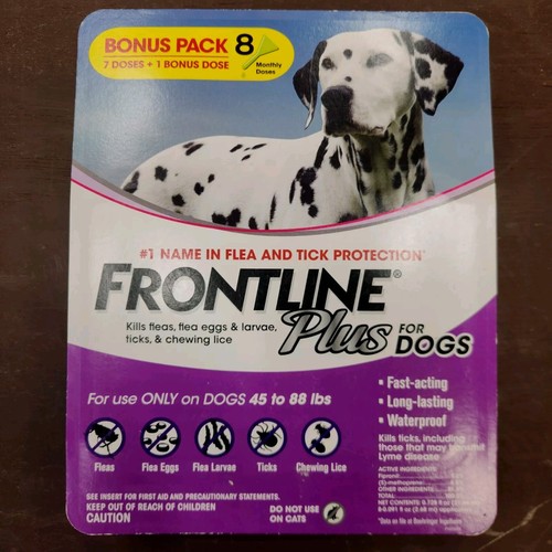 Frontline Plus For Dogs 45-88 lbs 8 Monthly Doses | eBay