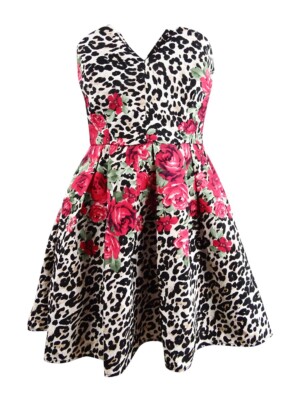 Teeze Me Juniors' Strapless Fit Flare Dress (1/2, Black Red)