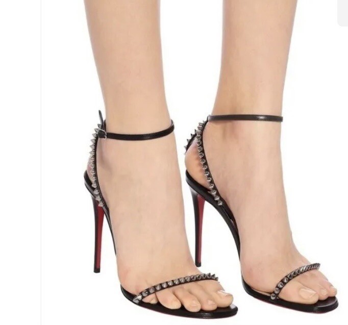 Christian Louboutin Black So Me 100 Spike Sandals Size 37 1
