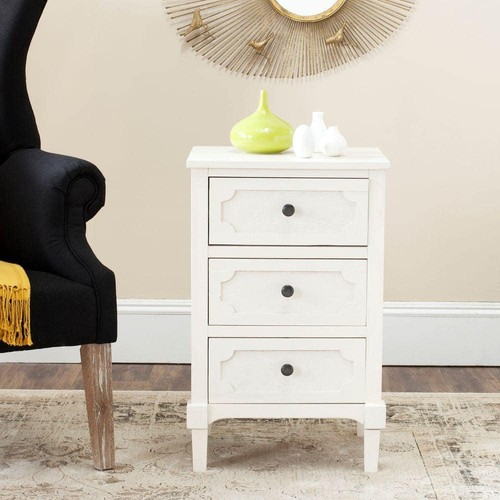 SAFAVIEH Storage Side Table 26.8" H X 13.4" W, Rectangle Wood Frame Material - Picture 6 of 6