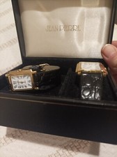 Jean Pierre His & Hers Złoty kwadratowy zestaw zegarków, Fabrycznie nowy w pudełku