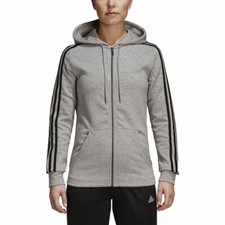 Woman's Adidas Essentials Cotton Fleece 3-Stripe Full Zip Hoodie - NEW - CD2250