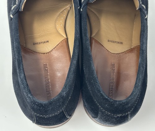 Johnston & Murphy Navy Suede Loafers Shoes Sheepskin Men’s 13M - Picture 5 of 11