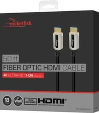Rocketfish™-50' 4K UltraHD In-Wall Rated Fiber Optic HDMI Cable with HDR Support
