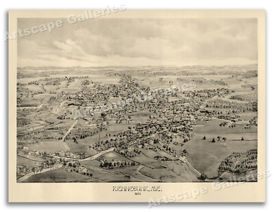 1895 Kennebunk Maine Vintage Old Panoramic City Map - 24x32