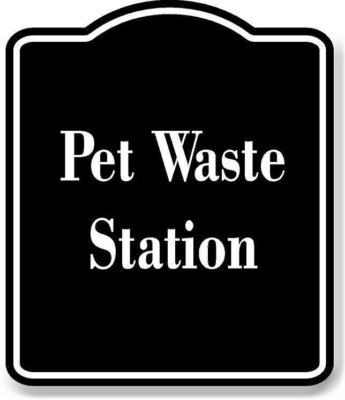 Pet Waste Station BLACK  Aluminum Composite Sign