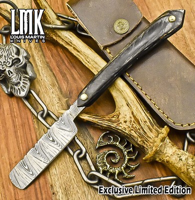 LMK Custom Forged Razor Knife Twist Damascus Hard Wood Hunter Best Selling