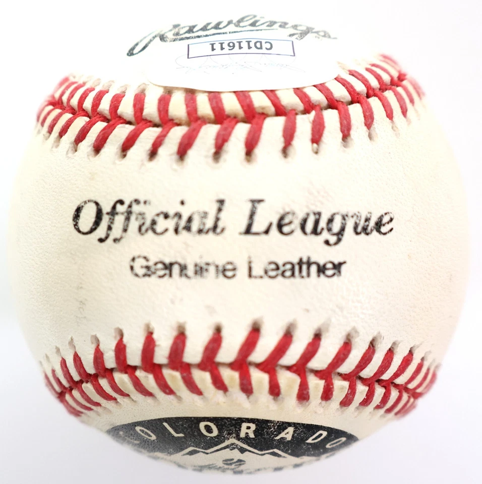 Ryan Turner Autografiado Colorado Rockies Est. 5 de julio de 1991 logotipo original béisbol Foto 2 de 3