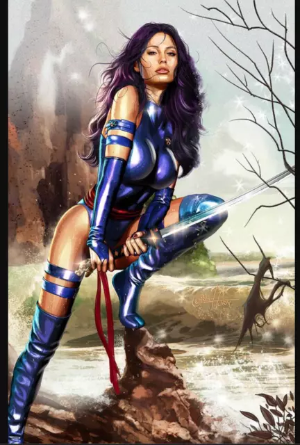 X-MEN PSYLOCKE - Greg Horn 11x17 SIGNED Art Print w/ COA **
