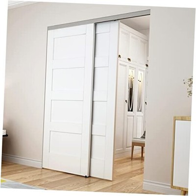  48'' Ceiling Mount Bypass Sliding Door Hardware,Silver Box Track length:48''