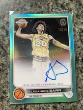 2023-2024 Topps Chrome Alex Sarr Aqua Refractor Auto /99 ON CARD
