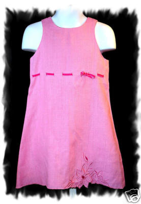 David Charles Pink Lined Linen Beaded Dress NWT 2 New Girls Occasion