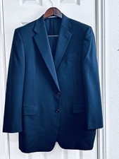 Hickey Freeman Navy Suit. 42L/W40 100 Worsted Wool Made In USA