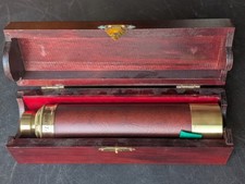 Solid Brass Telescope 30 x 40 in Wood Box Japan