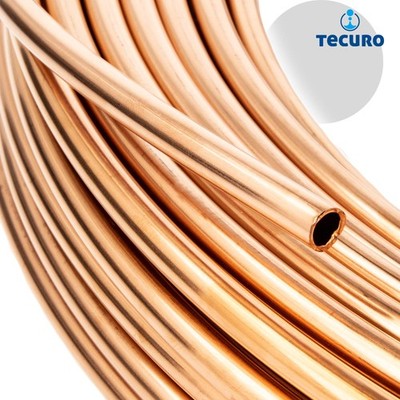 tecuro Kupferrohr, weich R220, RAL-DVGW - Meterware als Ring gewickelt, EN 1057 