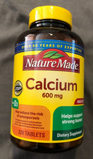 New Nature Made Calcium With D3 600 mg 220 Tablets Value Size EXP 2/2026