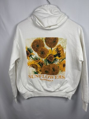 Vincent Van Gogh Sunflowers Hoodie Sweatshirt White Art Tournesols Youth Medium