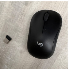 Logitech Wireless Optical Mouse Black USB Receiver Scroll Wheel 3 Buttons