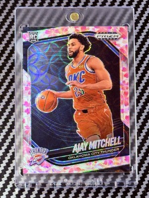 2024-25 Prizm Black Ajay Mitchell Cherry Blossom Rookie Serial #12/20 Thunder 