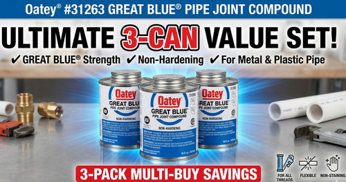 Oatey 31263 Great Blue Pipe Joint Compound Thread Sealant 16 oz Set of 3
