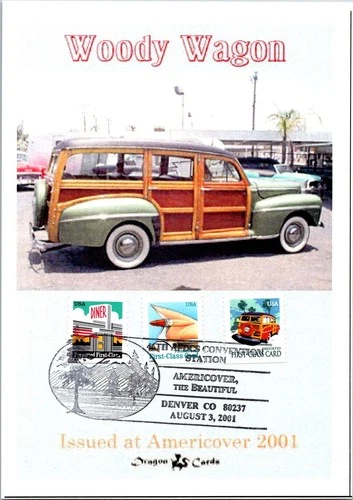 Dr Jim Stamps Maximum Card American Culture Series Diner Woody Tail Fin Fdc