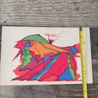 Vintage 1970 Abstract Psychedelic Geometric Painting Neon Pop Art Space Age . — photo 4