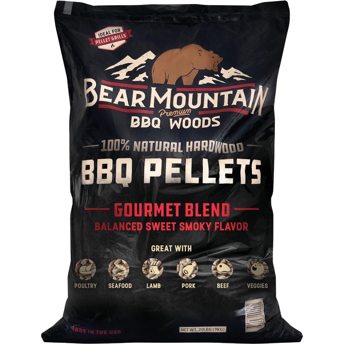 Bear Mountain BBQ Premium Woods 20 Lb. Gourmet Blend Wood Pellet FK99 Bear