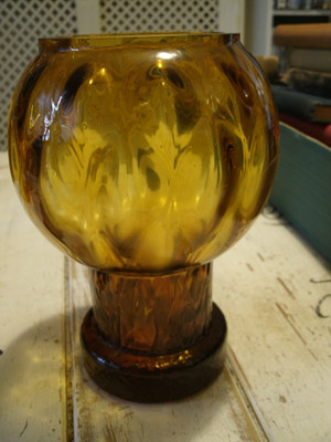 EMPOLI oder Tschechische Art Deco 30er Jahre, BERNSTEIN GLAS VASE oder BRANDY SNIFFER