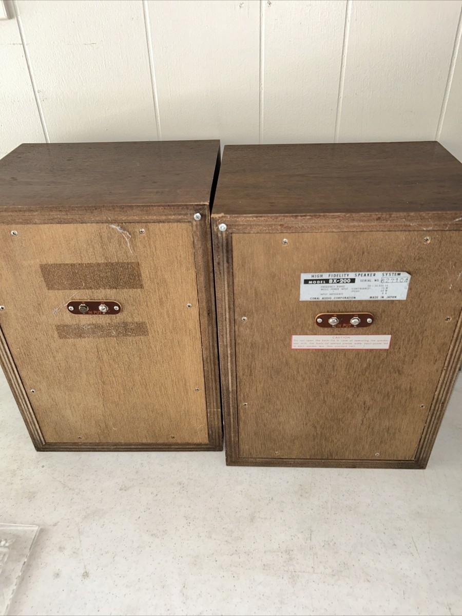 Vintage CORAL BX-200 BOOKSHELF SPEAKERS 1960's made in Japan