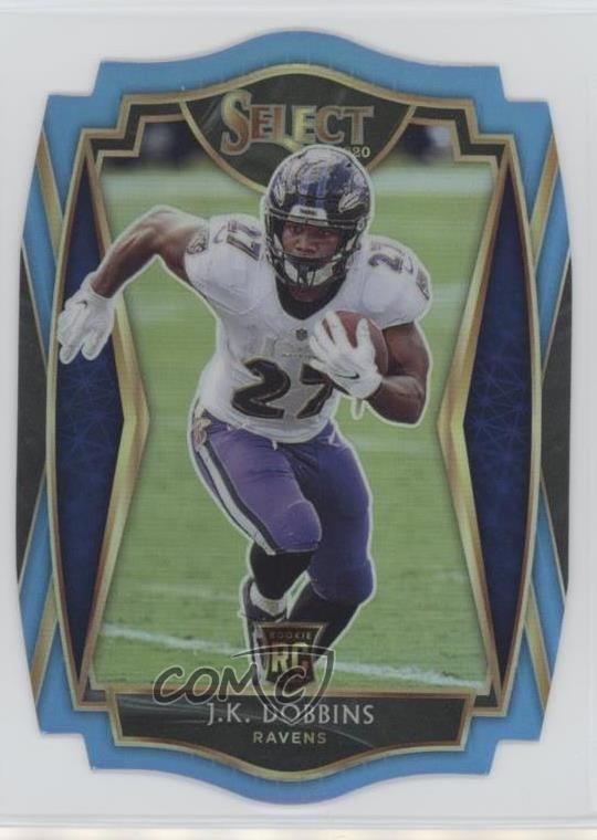 2020 Select Premier Level Light Blue Prizm Die-Cut JK Dobbins Rookie RC 0ly1