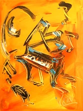 BRIGHT JAZZ  painting Abstract Modern Art  Contemporary  WALL DECOR Y3G4F
